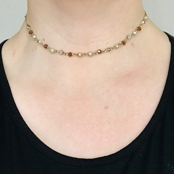 Jewelry - Delicate Gold & Bead Choker Necklace